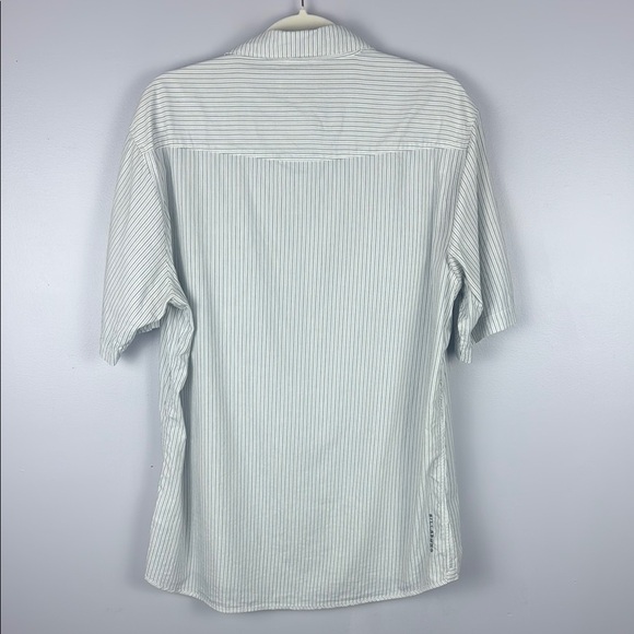 Billabong Gray Stripped Casual Button Down Shirt Short Sleeves Size Large - Picture 13 of 13